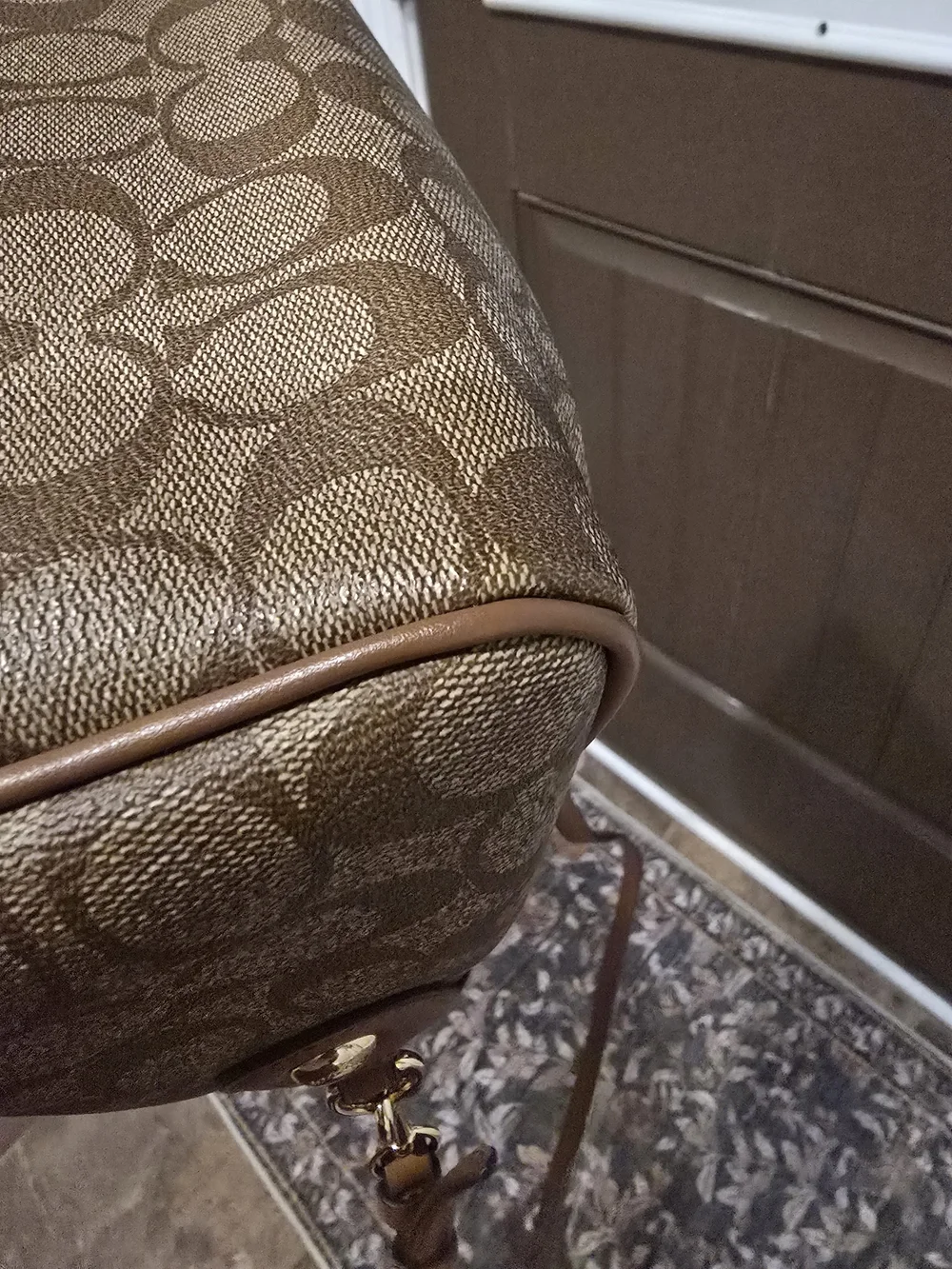 Coach Signature Canvas Satchel in Khaki and Tan